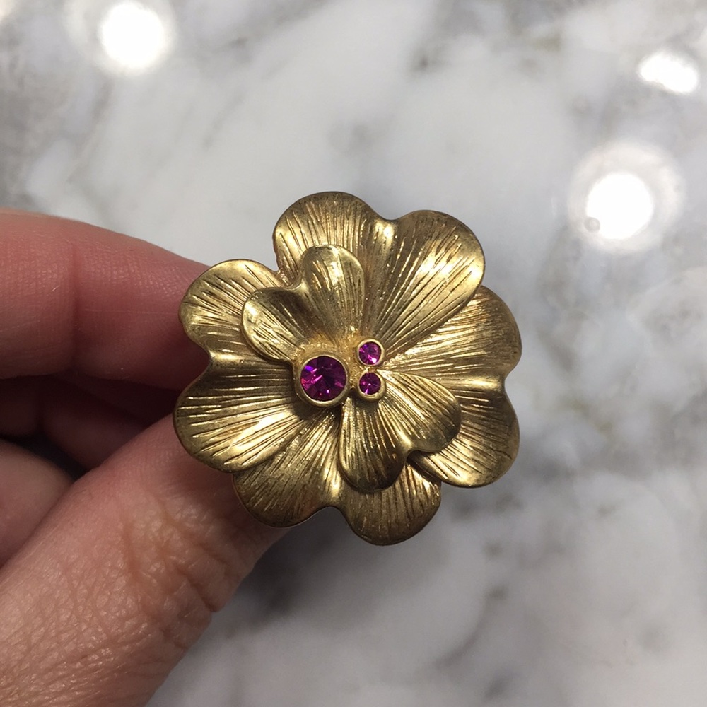Lia Sophia Gold Flower Ring